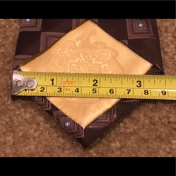 DONALD J. TRUMP Brown On Brown Squares Luxury Tie - Picture 3 of 4